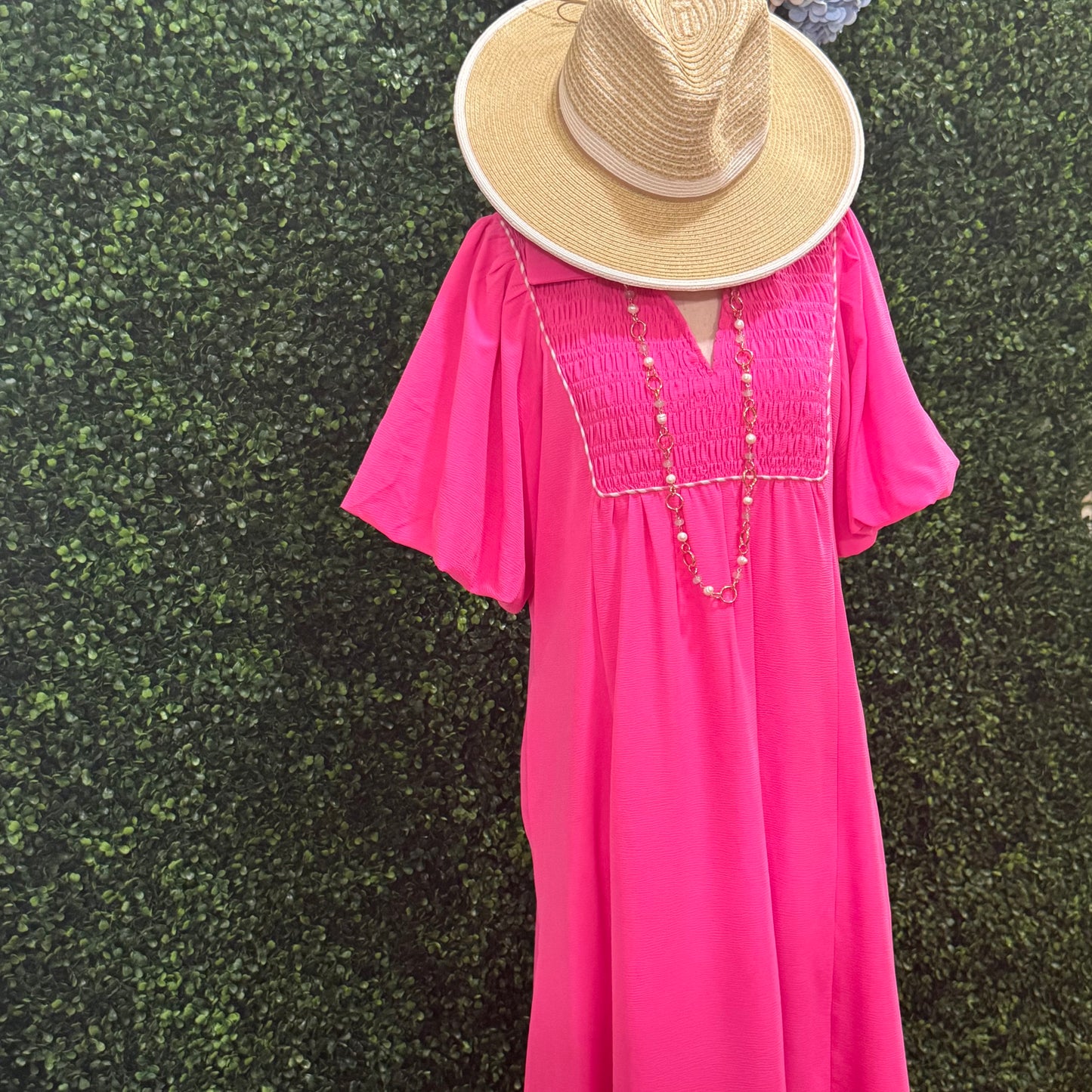 Hot Pink Midi Dress