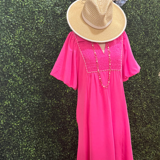 Hot Pink Midi Dress