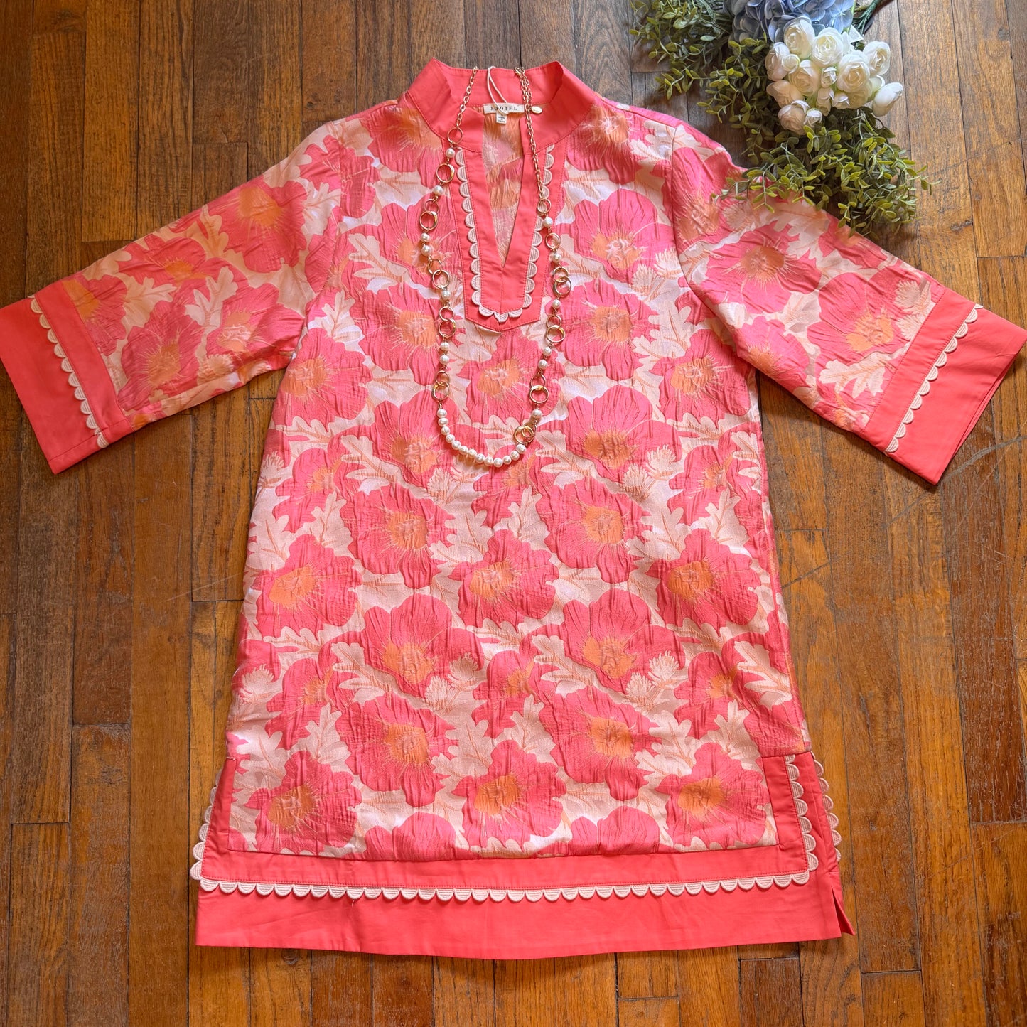 Lovely Floral Jacquard Dress