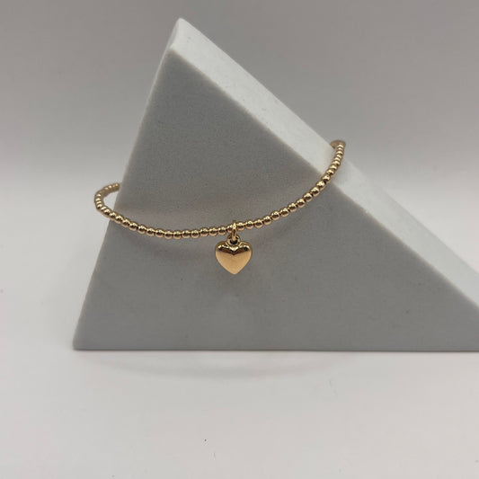 enewton Classic Gold 2mm Bracelet- Love Plush Gold Charm