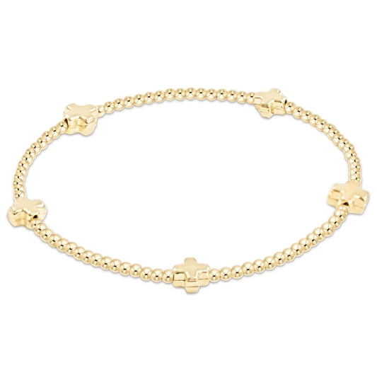 enewton Signature Cross Small 2mm Gold Bracelet - Gold