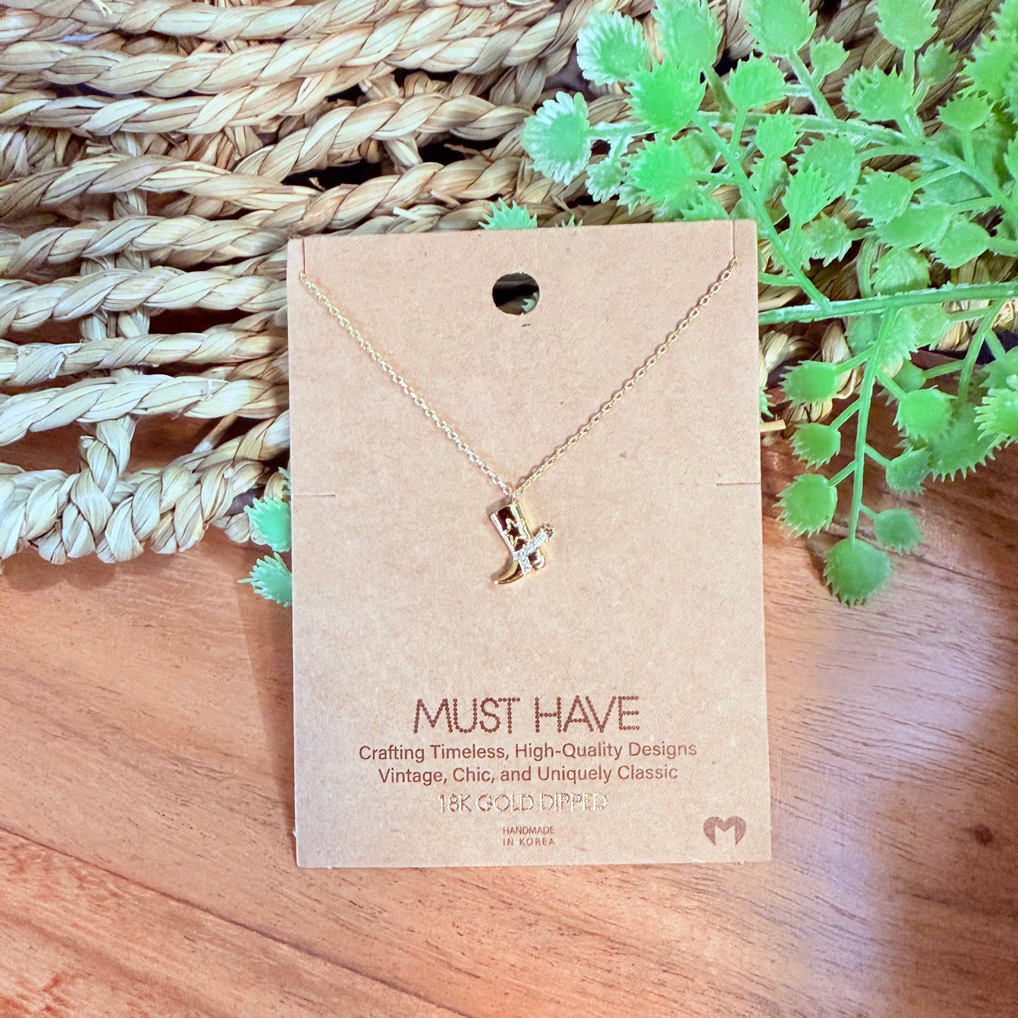 Boot Pendant Necklace