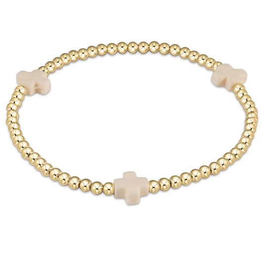 enewton Extends 3mm Signature Cross Bracelet- Off White