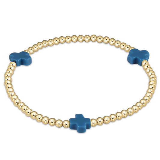 enewton 3mm Signature Cross Bracelet- Cobalt