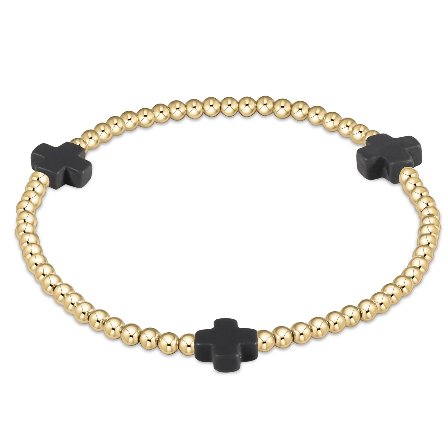enewton 3mm Signature Cross Bracelet- Charcoal