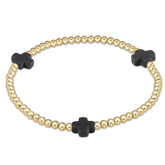 enewton 3mm Signature Cross Bracelet- Charcoal