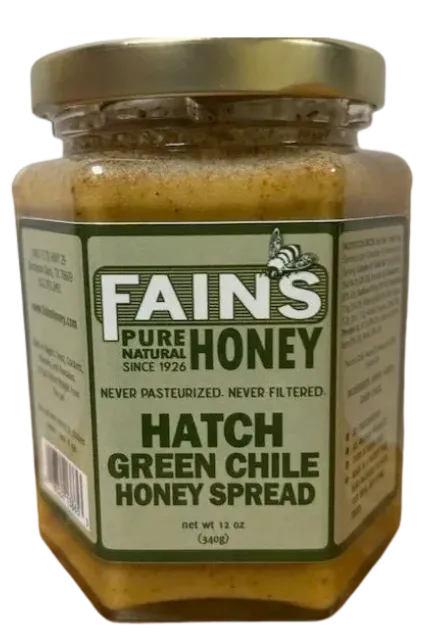 Fain's Hatch Green Chile Honey Spread 12oz Jar