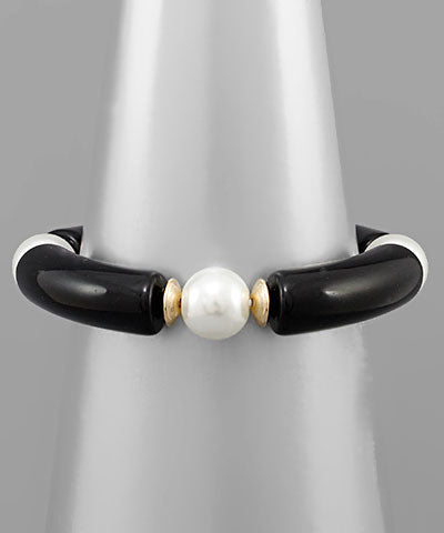 4-Point Acrylic & Pearl Bracelet
