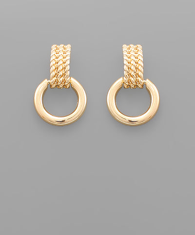 3-Row Twist Circle Earrings