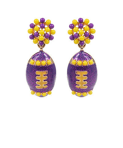 Enamel Football Earrings