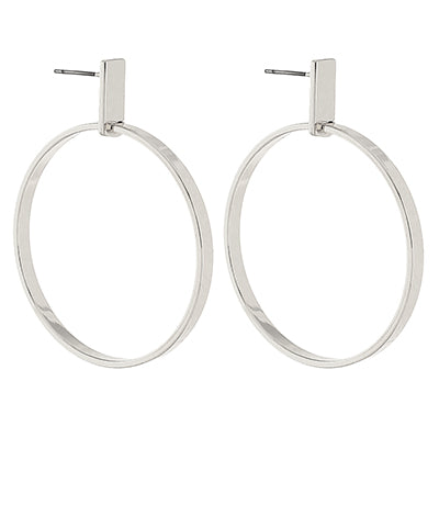 Square Circle Brass Earrings