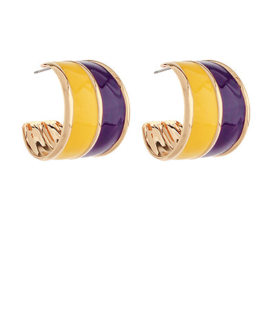 Game Day 2-Tone Hoop Earrings
