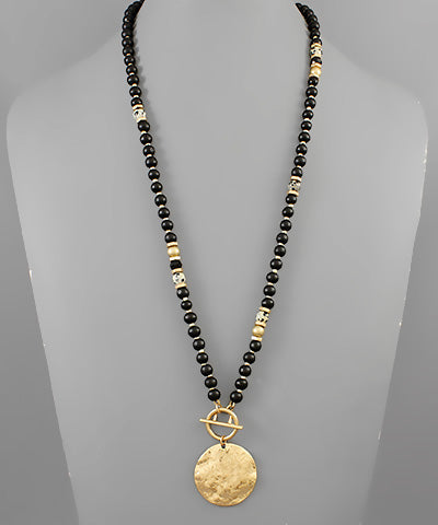 Hammered Disk Necklace