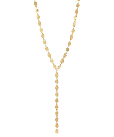 Hammered Square Long Y-Necklace