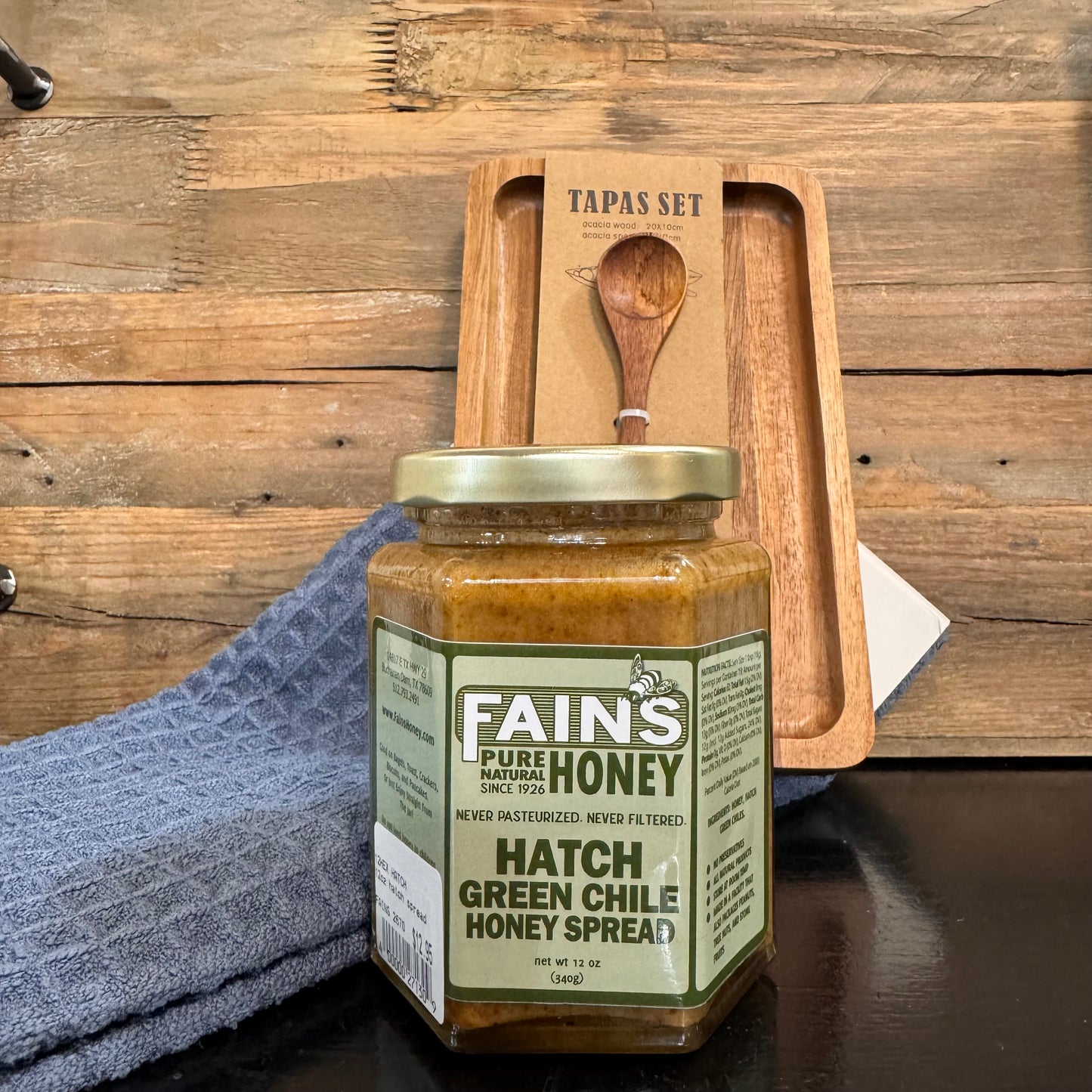 Fain's Hatch Green Chile Honey Spread 12oz Jar