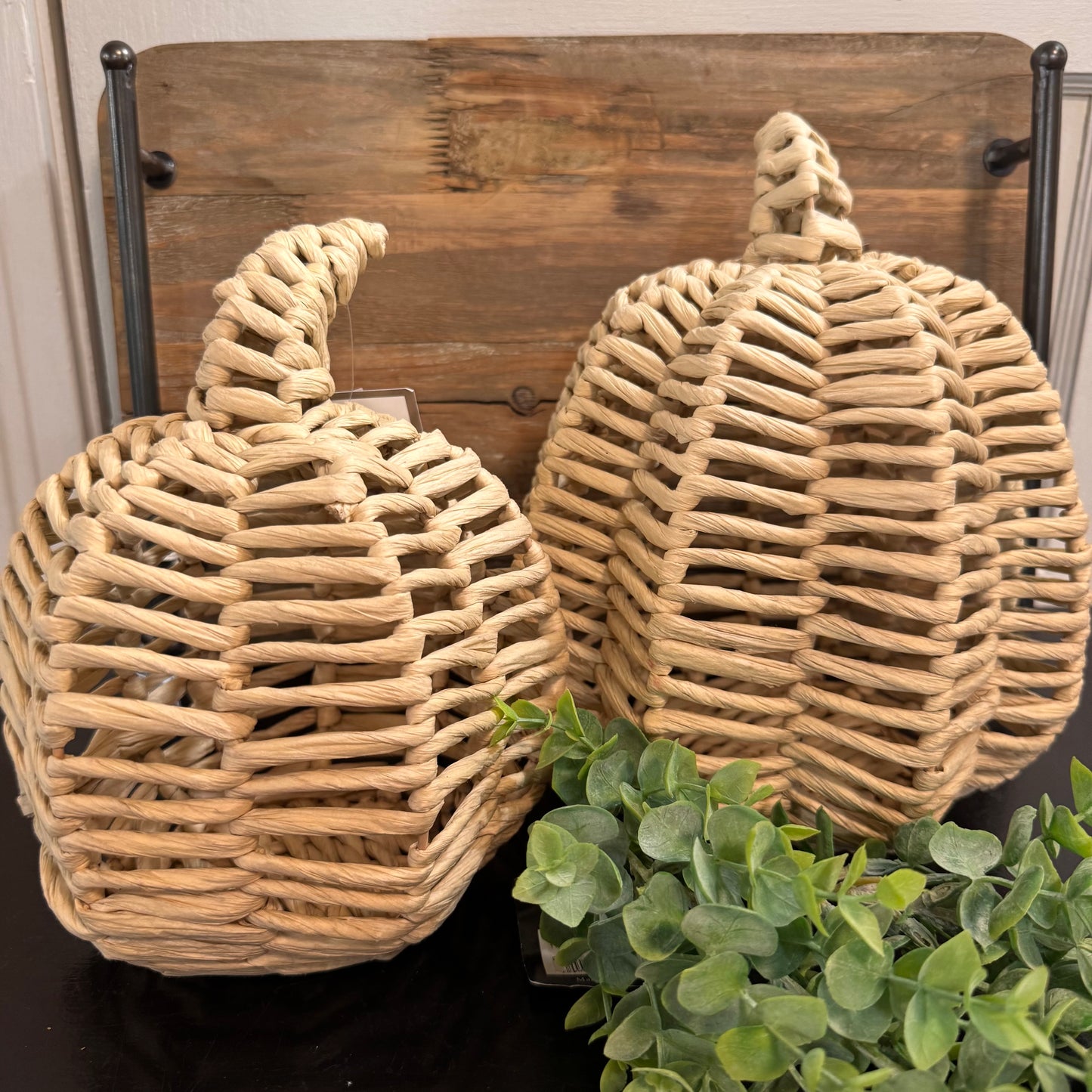 Natural Woven Pumpkin Décor | 6.5" x 8.5"