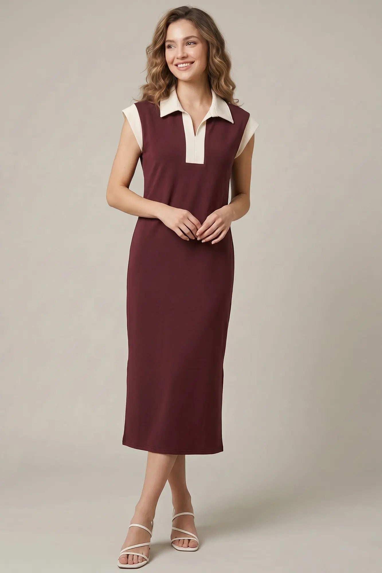 Drop Shoulder Midi Dress with Pockets