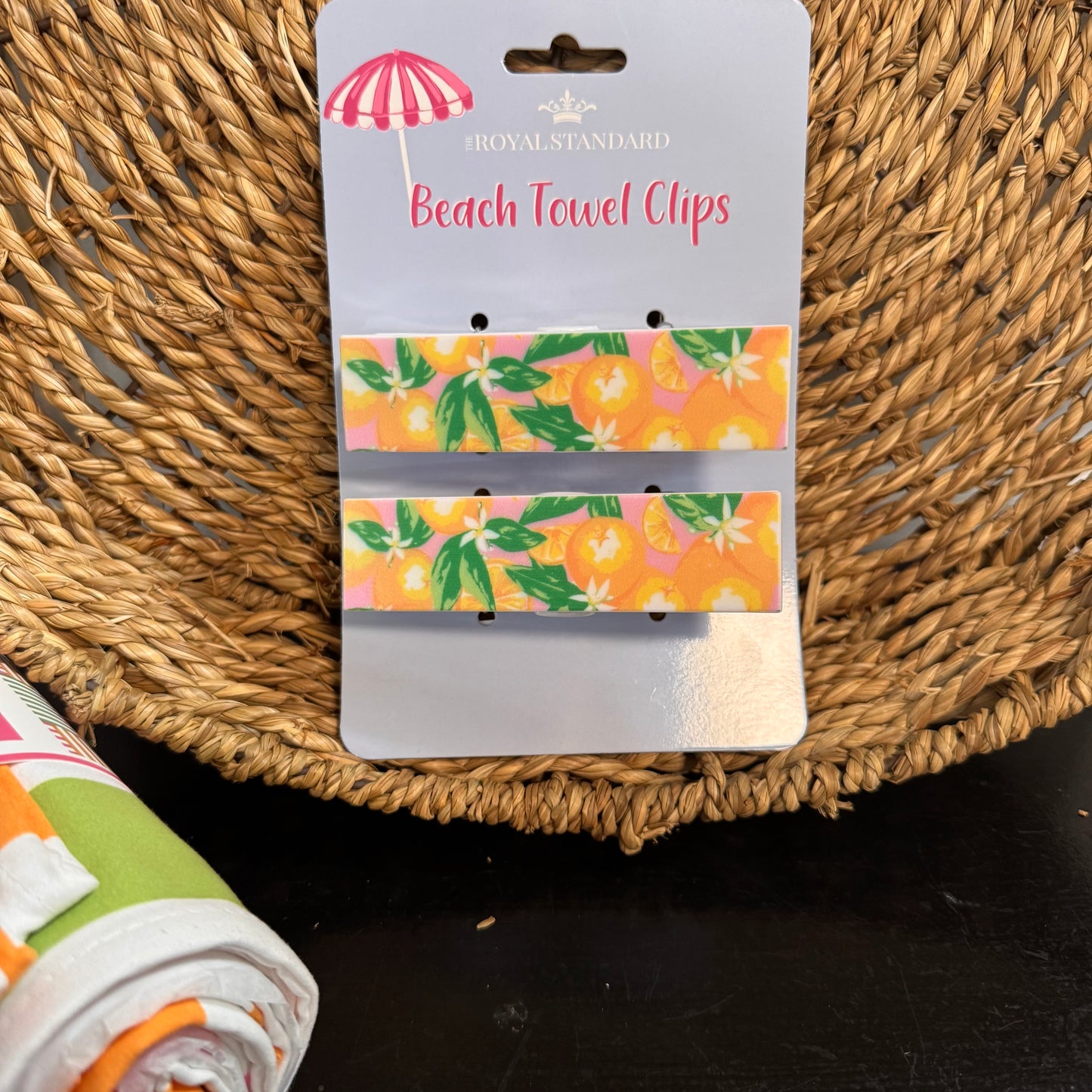 Beach Towel Clips – Pink & Orange