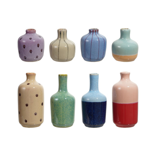 Multicolor Reactive Glaze Stoneware Vase