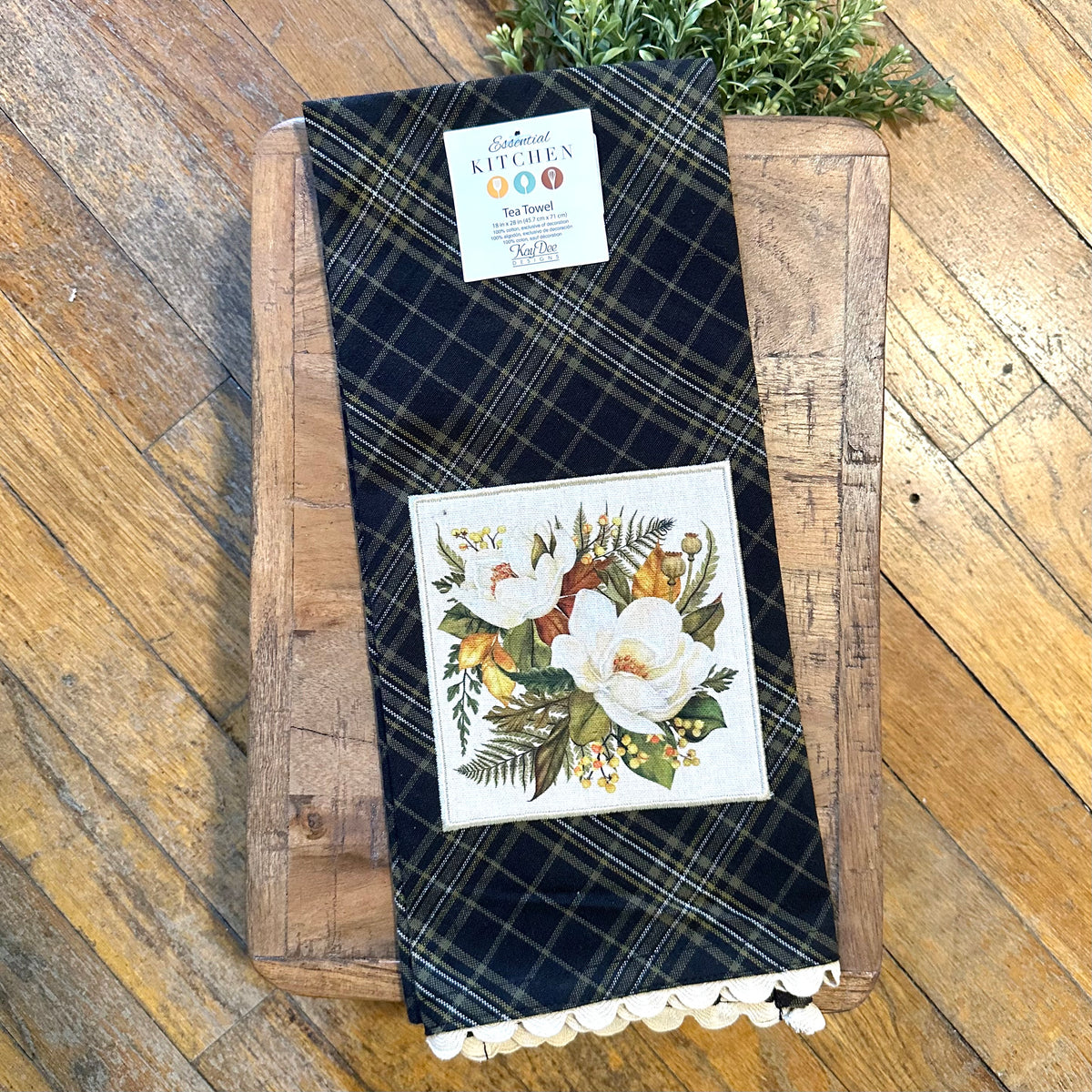 Fall Splendor Plaid Patch Tea Towel
