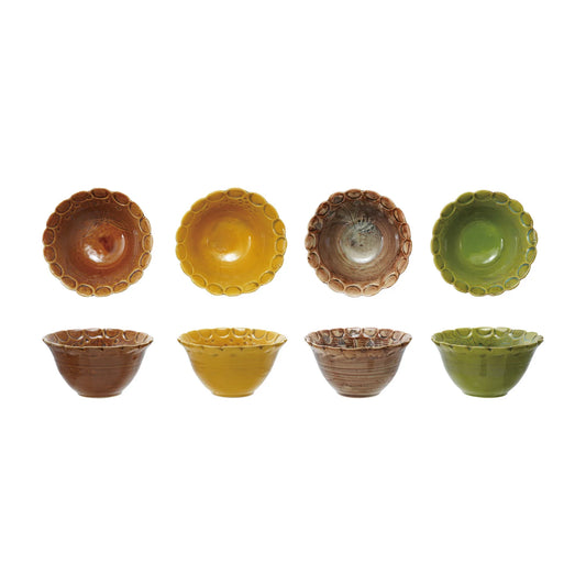 Botanical Scalloped Stoneware Bowl