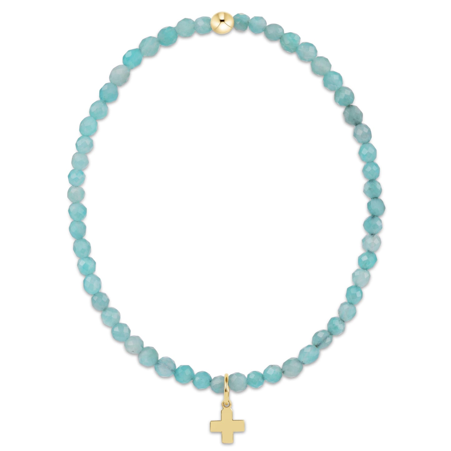 enewton Classic Amazonite 3mm Bracelet- Cross Charm