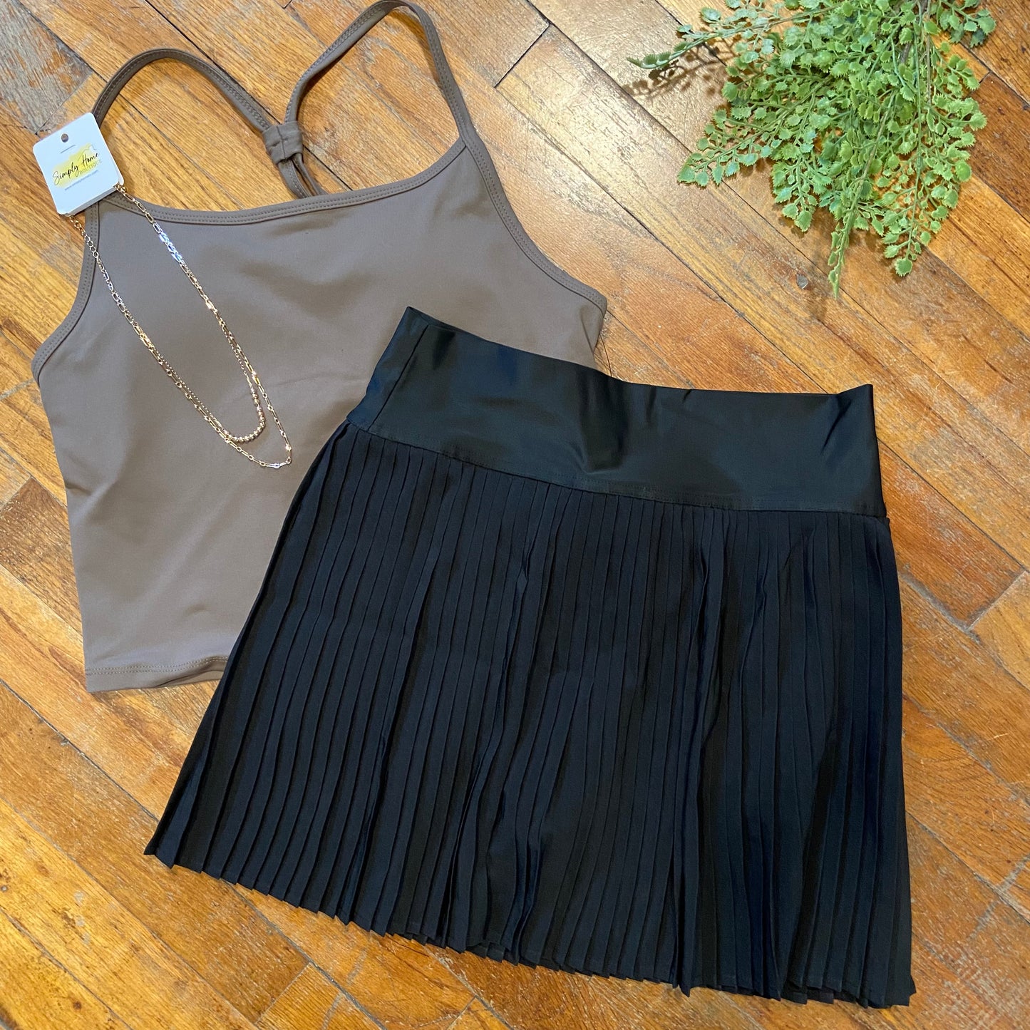 Black Pleated Skirt with Shorts Inside