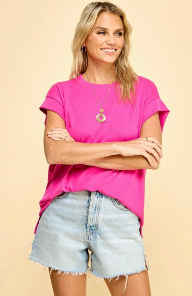 Band Cap Sleeve Top