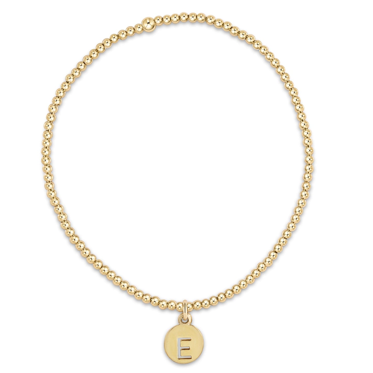 enewton Classic Gold 2mm Bracelet - Respect Disc Letter G