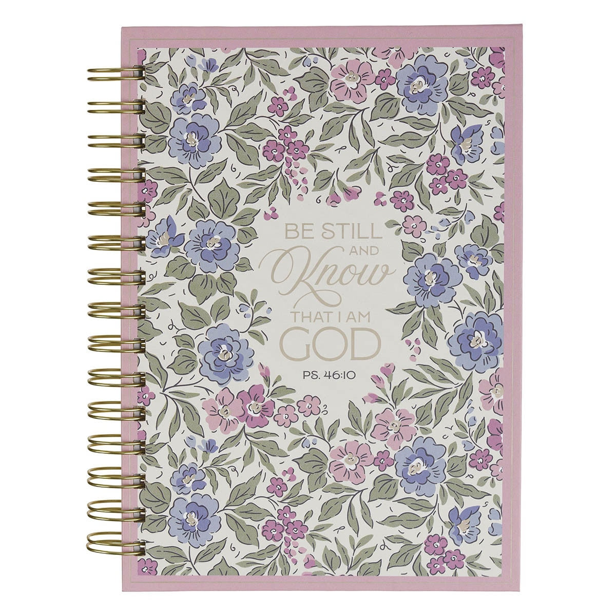 Be Still and Know Purple Floral Spiral Journal - Psalm 46:10