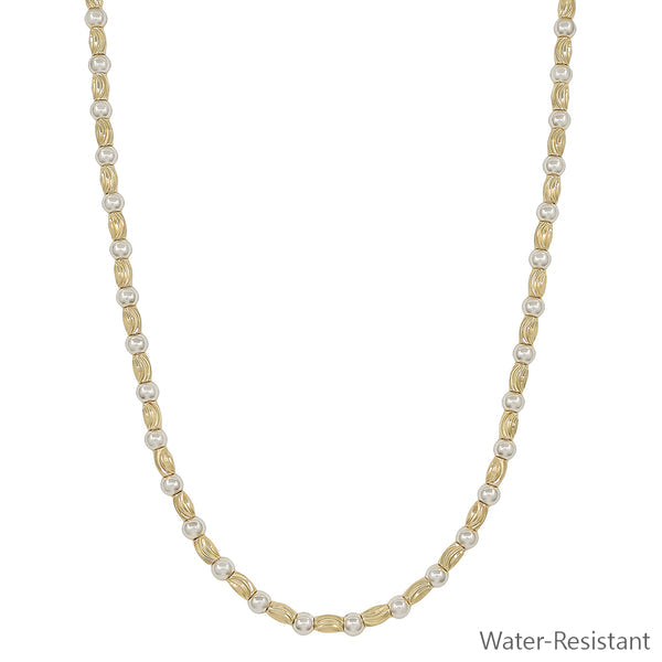 Textured Oval Beaded Necklace