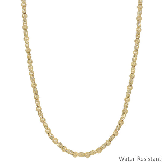 Textured Oval Beaded Necklace