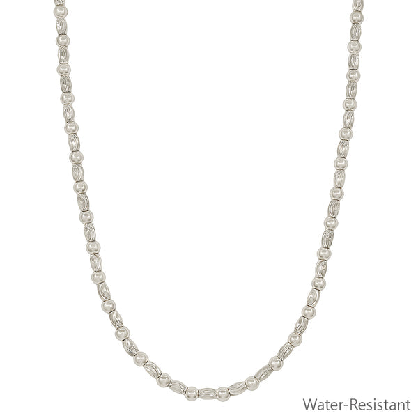 Textured Oval Beaded Necklace