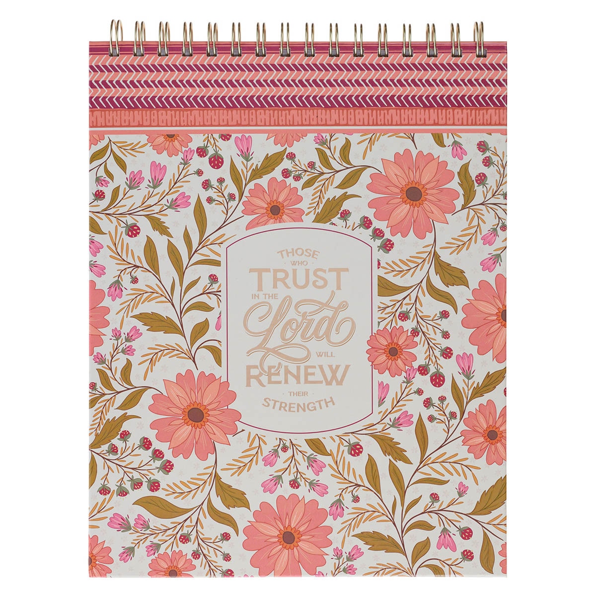Trust Coral Floral Spiral Notepad