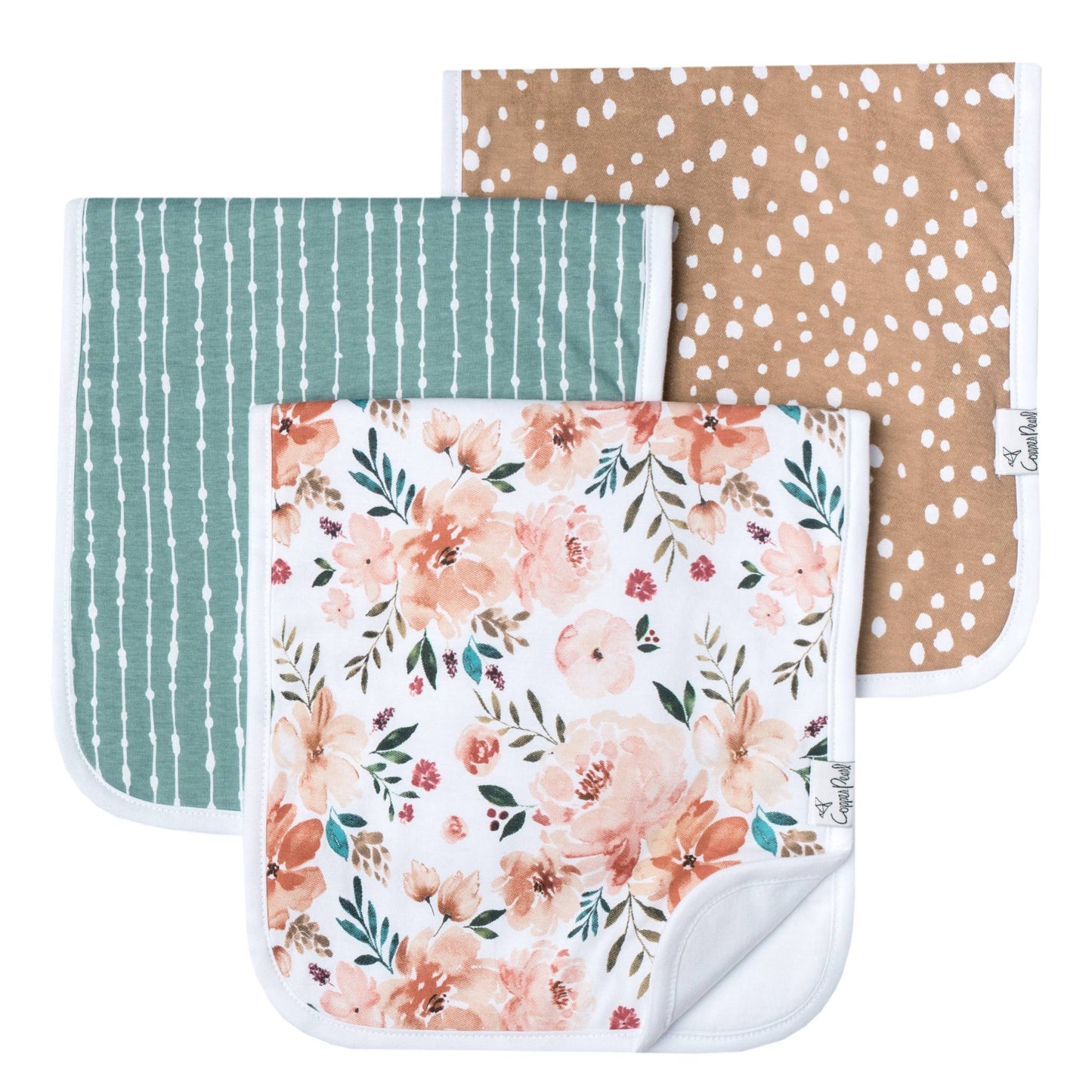 Copper Pearl Burp Cloths Set