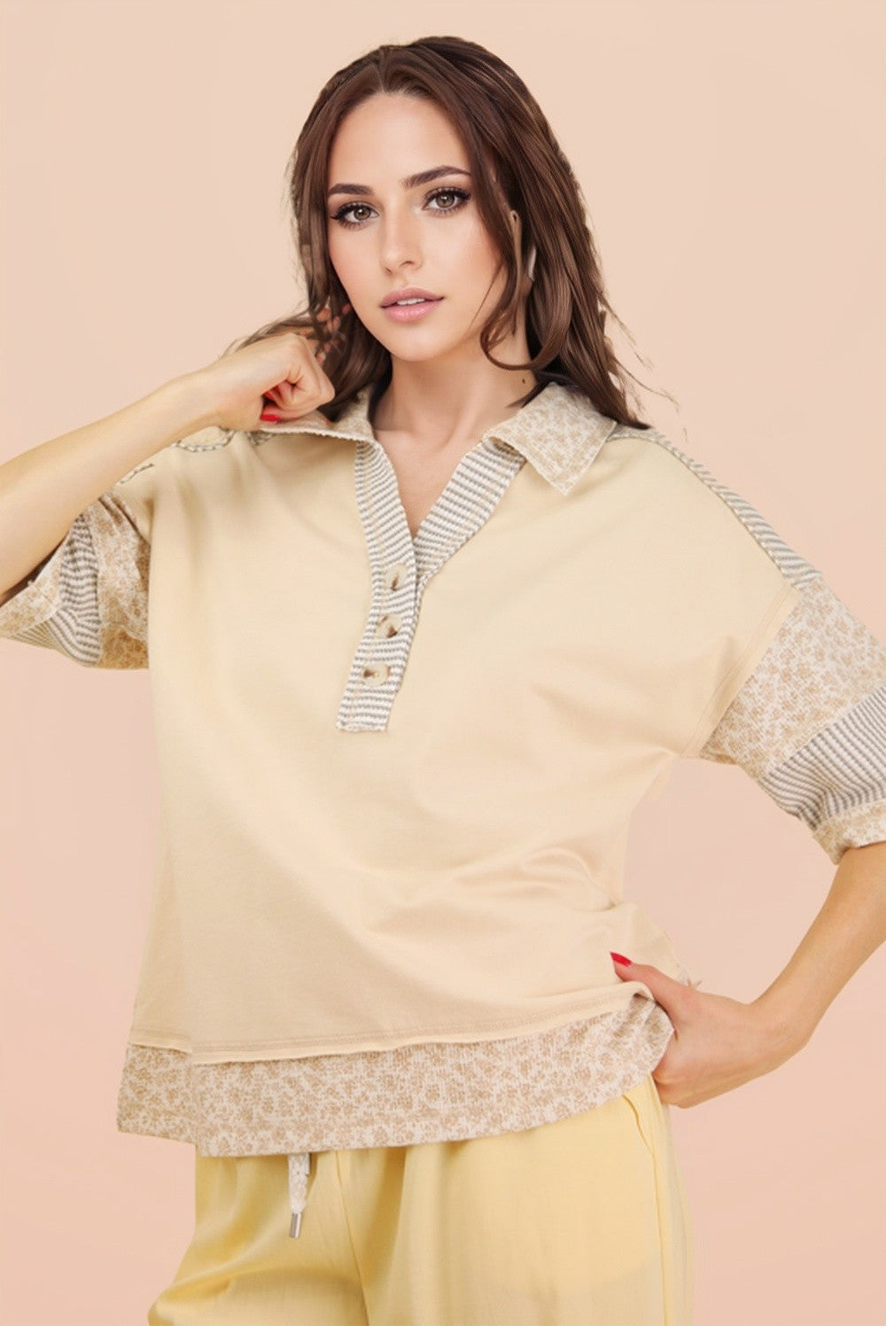 Collared Knit Top
