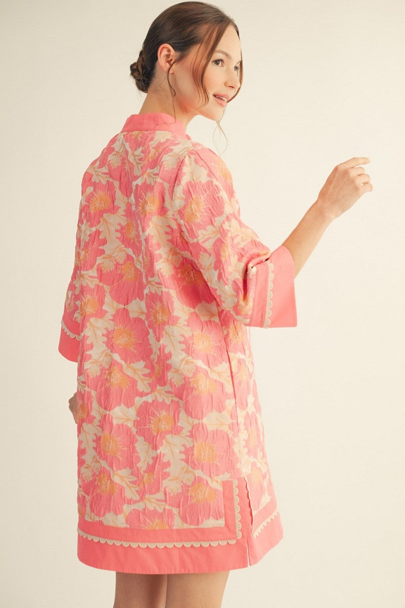 Lovely Floral Jacquard Dress