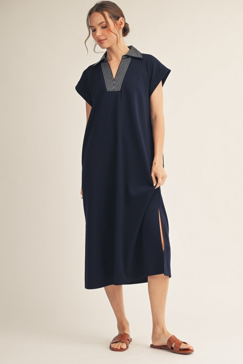 Stitch Detail Midi Dress