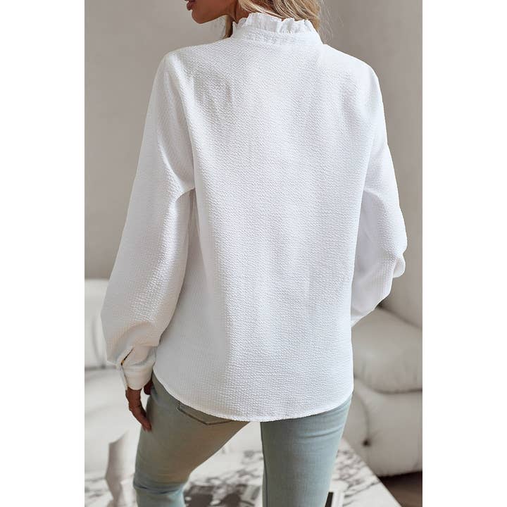 Ruffle Trim Button Shirt