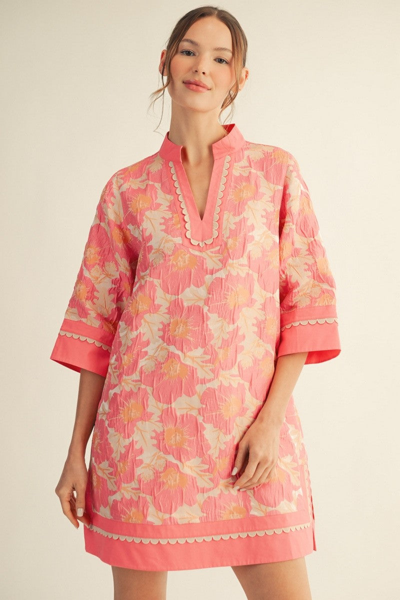 Lovely Floral Jacquard Dress