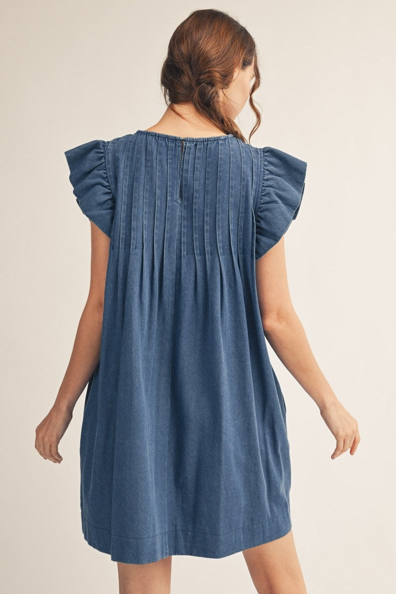 Cap Sleeve Denim Dress