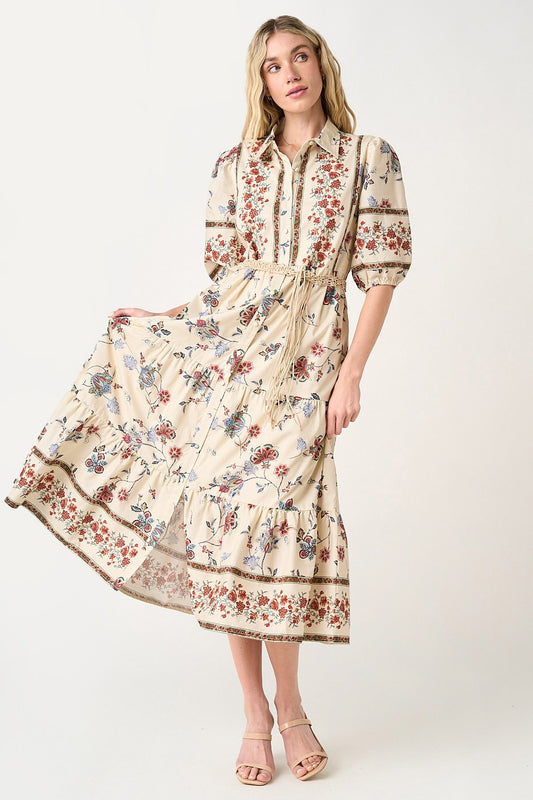 Floral Natural Maxi Dress