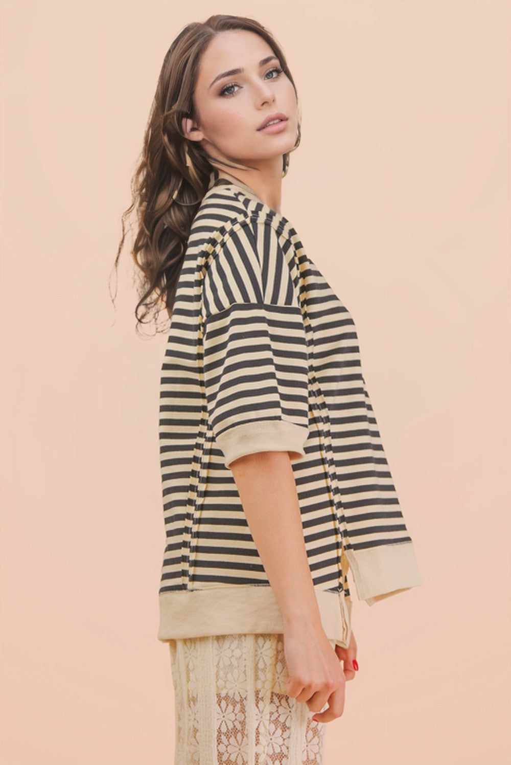 Striped Oversized Knit Top