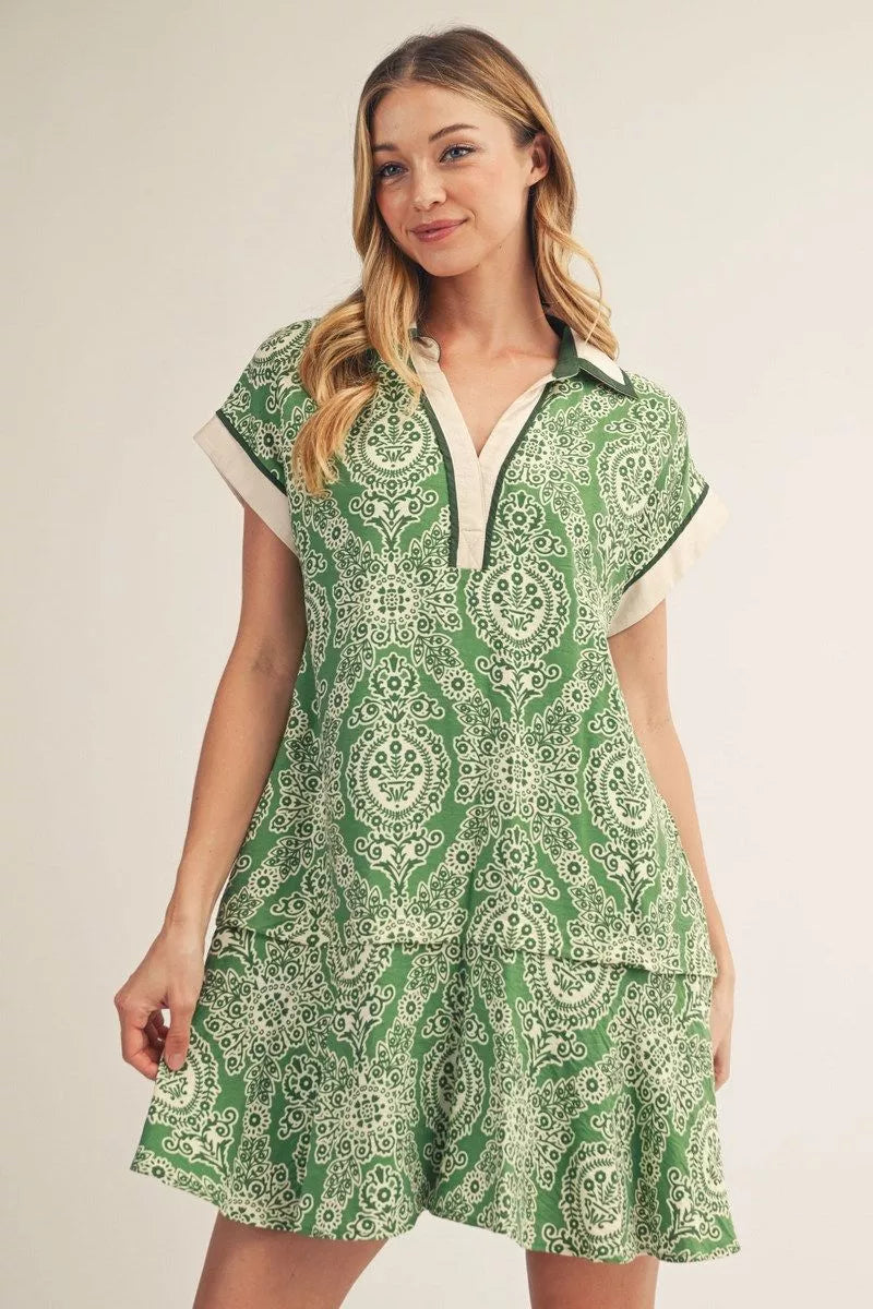Baroque Flare Trim Dress