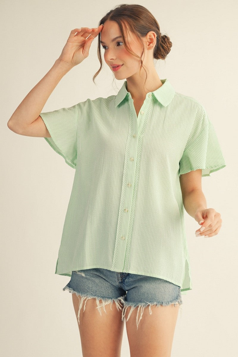 Pinstripe Button Down Top