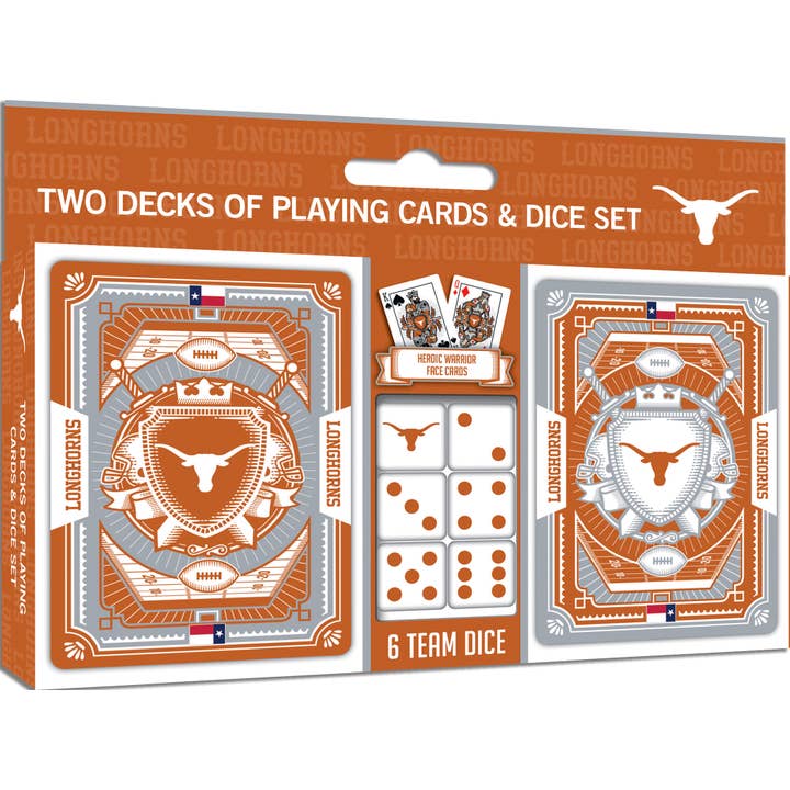 Texas Longhorns Two Pack Cards and Dice