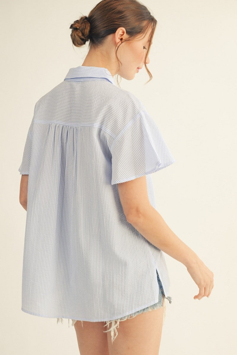 Pinstripe Button Down Top